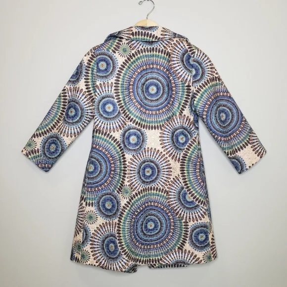 Mandala Multicolored Peacoat Intricate Colorful Eyelet Lace Fully Lined Size XS* - Picture 6 of 7